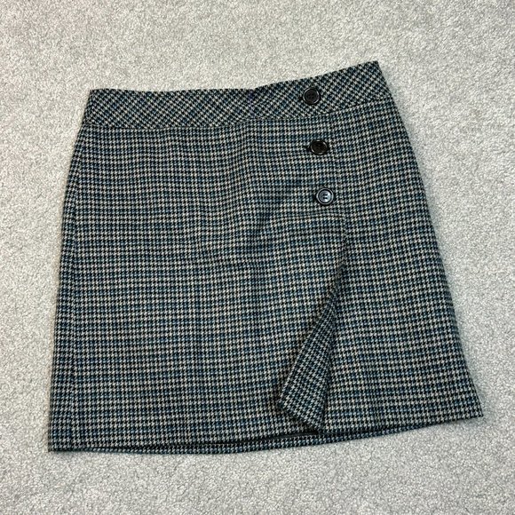 - LOFT Houndstooth Short Skirt for Fall Academia Classic Preppy US 2   - I1778 - Picture 2 of 5